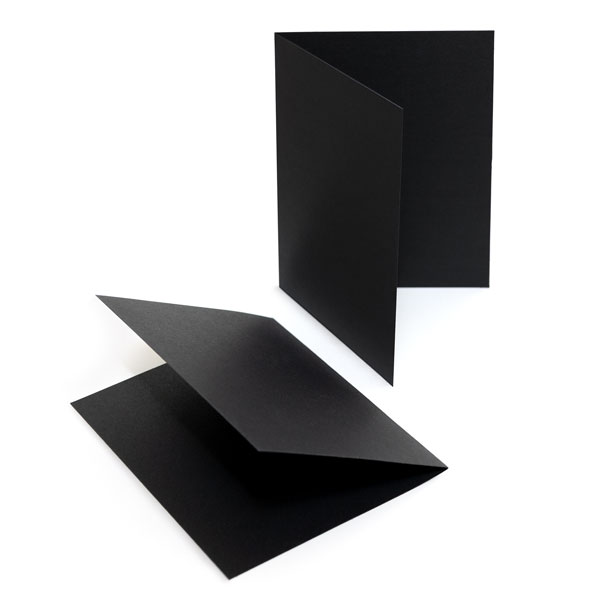 Klappkarten  schwarz Zeigt ein Klappkarten Set in schwarz