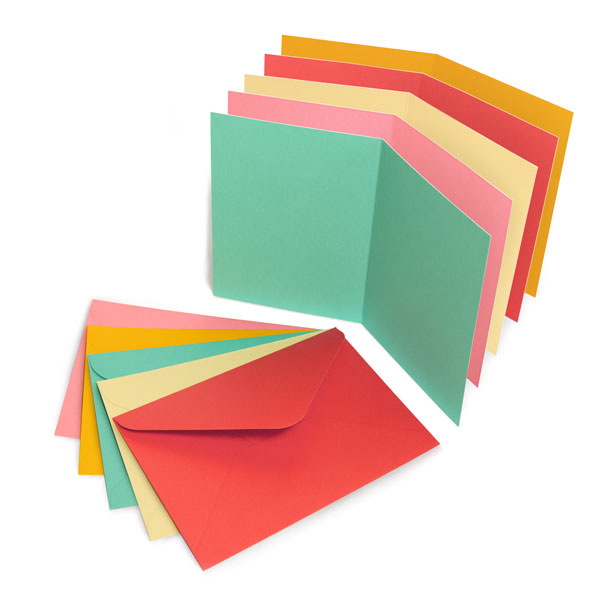 Klappkarten  bunt Zeigt ein buntes Klappkarten Set