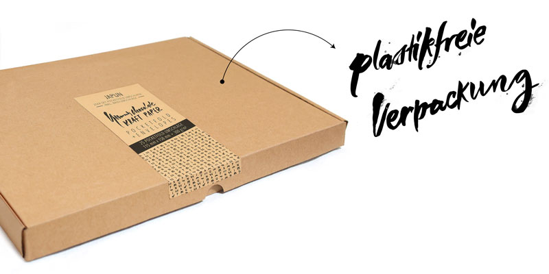 zeigt das all unsere Produkte plastikfrei verpackt sind