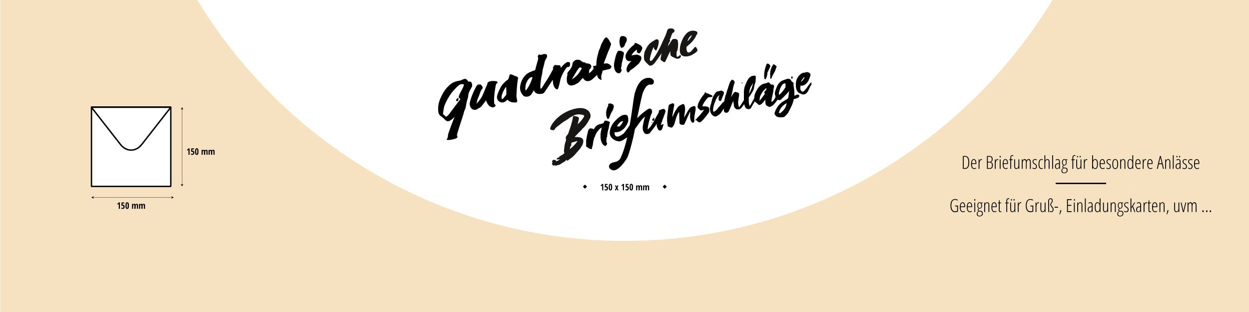 Format Darstellung der Briefumschläge quatratische Briefumschläge